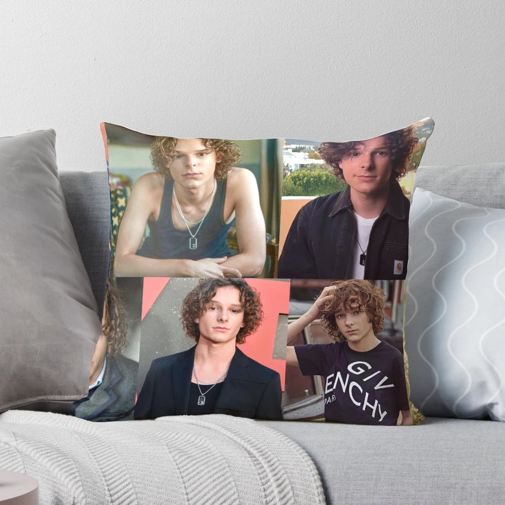 Collage pillow featuring actor Mason Thames from the movie "The Black Phone"