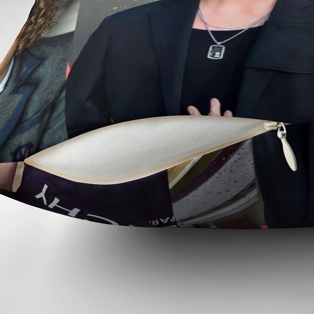 Collage pillow featuring actor Mason Thames from the movie "The Black Phone"