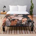 Dylan O'Brien collage design printed on a soft, cozy plush blanket