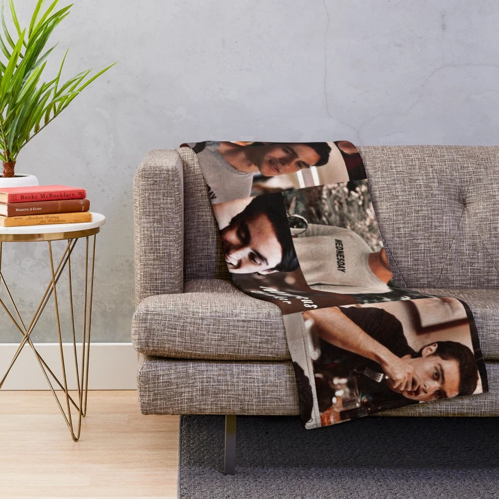 Collage pattern plush blanket featuring Marcus Baker from Ginny and Georgia