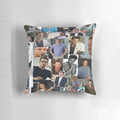Collage-style black and white pillow featuring Alex Karev from the TV show Greys Anatomy