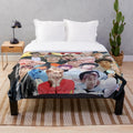 Collage-style plush blanket featuring RM from the popular K-pop group BTS