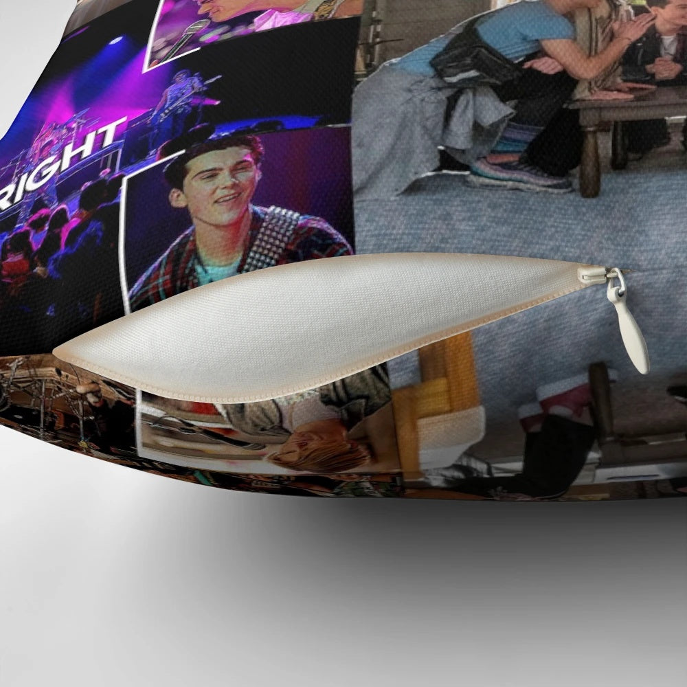 A collage-style pillow featuring the main characters from the Netflix series "Julie and the Phantoms"