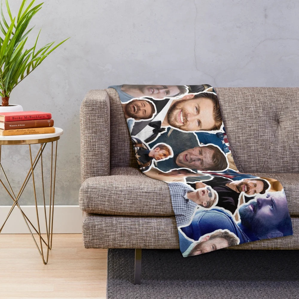 Chris Evans Collage Plush Throw Blanket