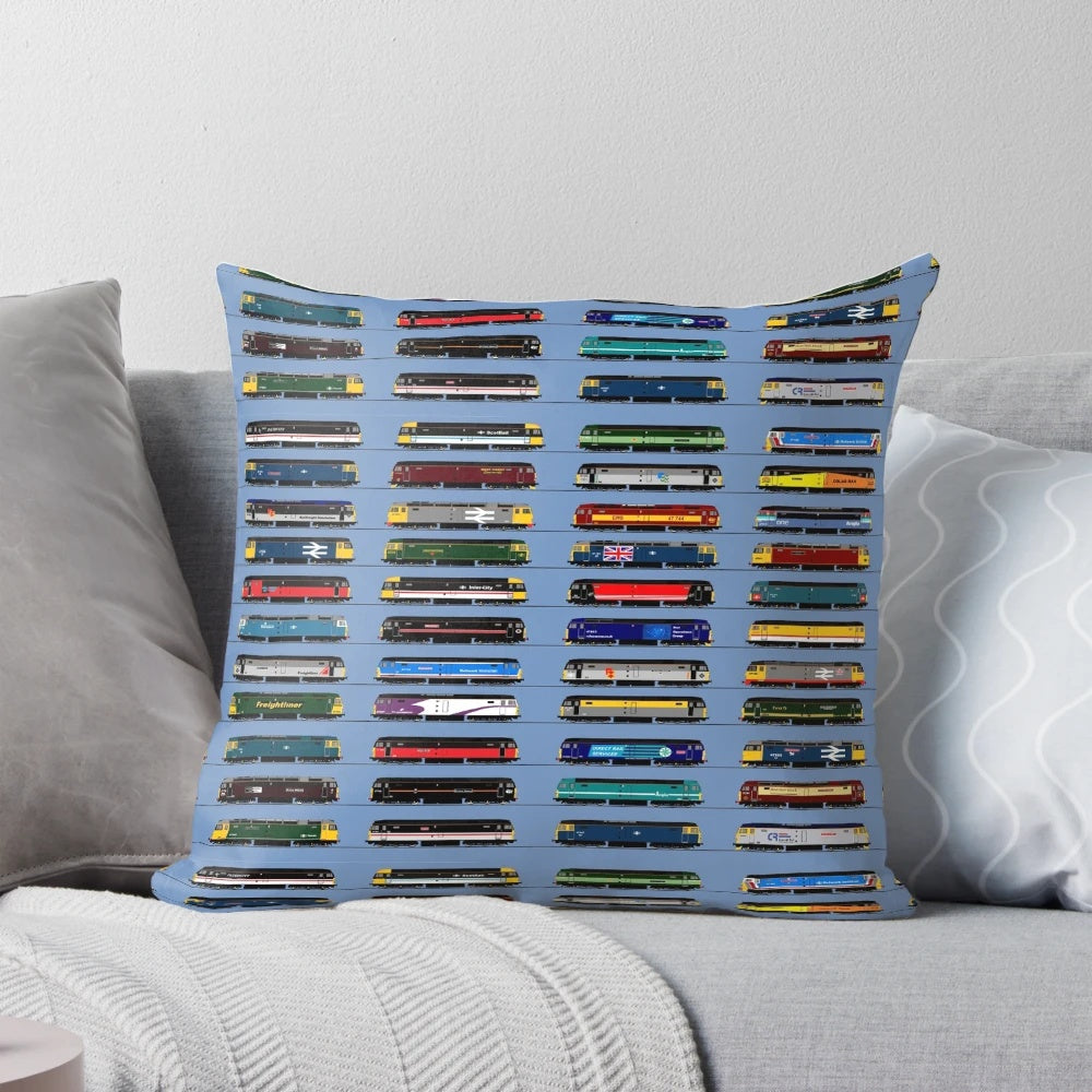 Realistic Class 47 diesel locomotive design pillow for model train enthusiasts