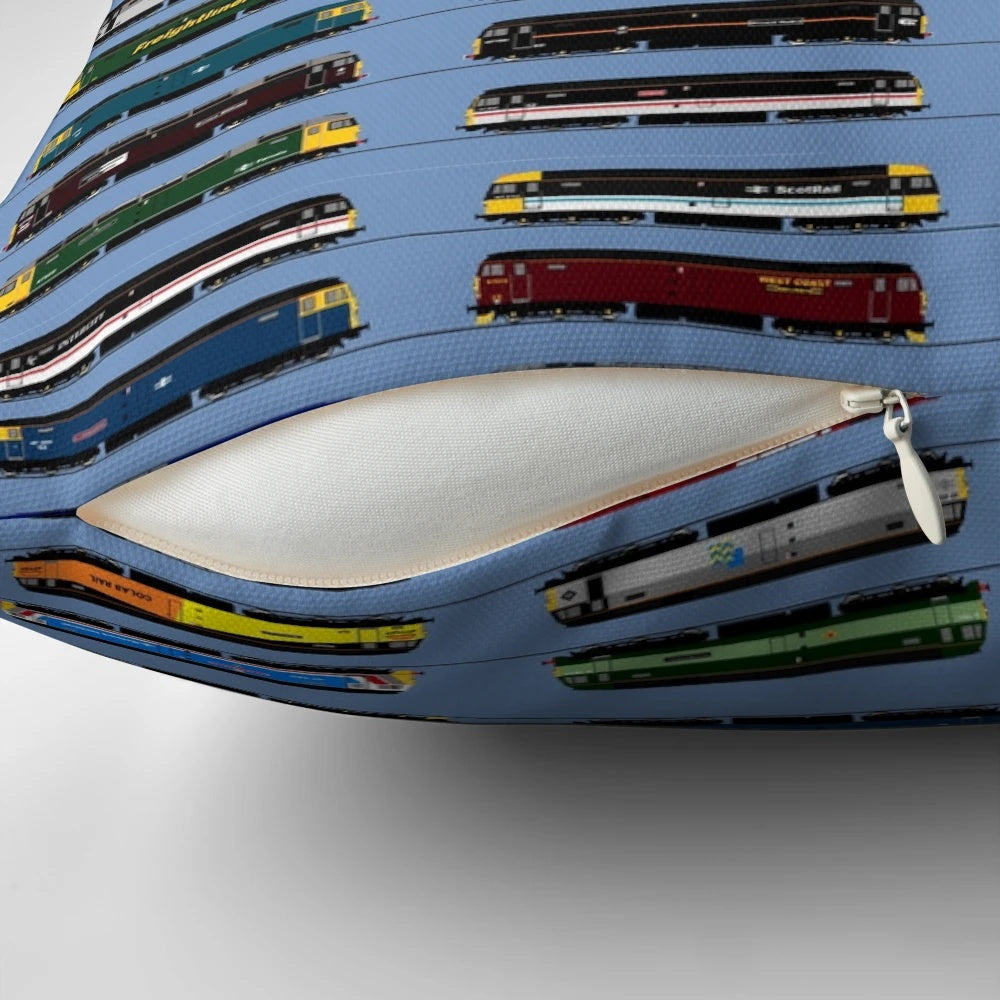 Realistic Class 47 diesel locomotive design pillow for model train enthusiasts