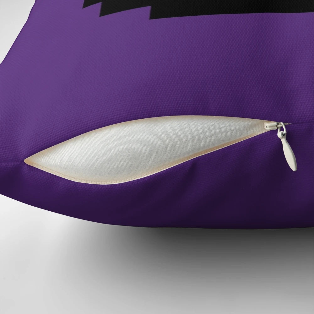 FNAF purple guy throw pillow featuring the iconic purple antagonist from the Five Nights at Freddy's video game franchise