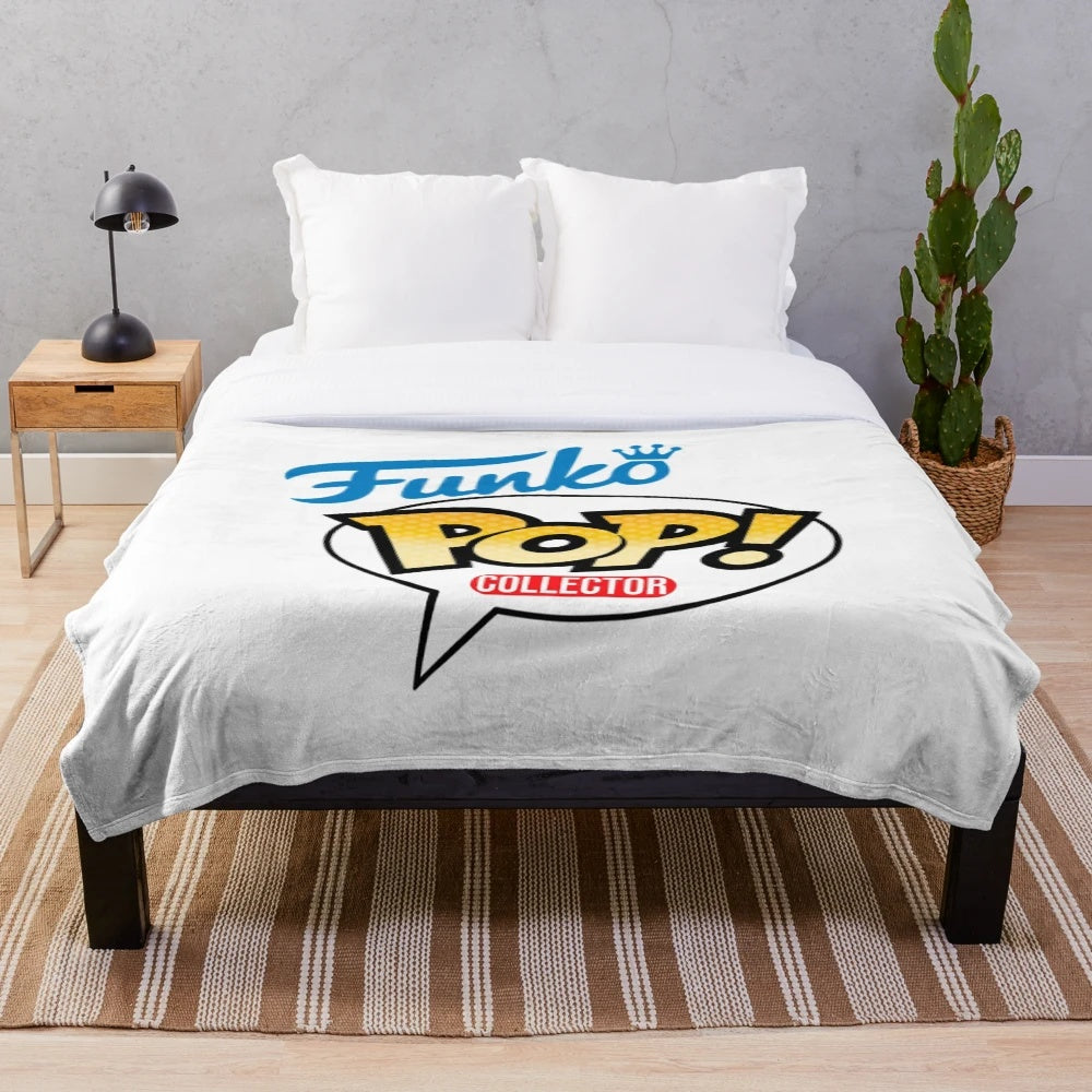 Funko Pop-inspired plush blanket for Funko Pop collectors