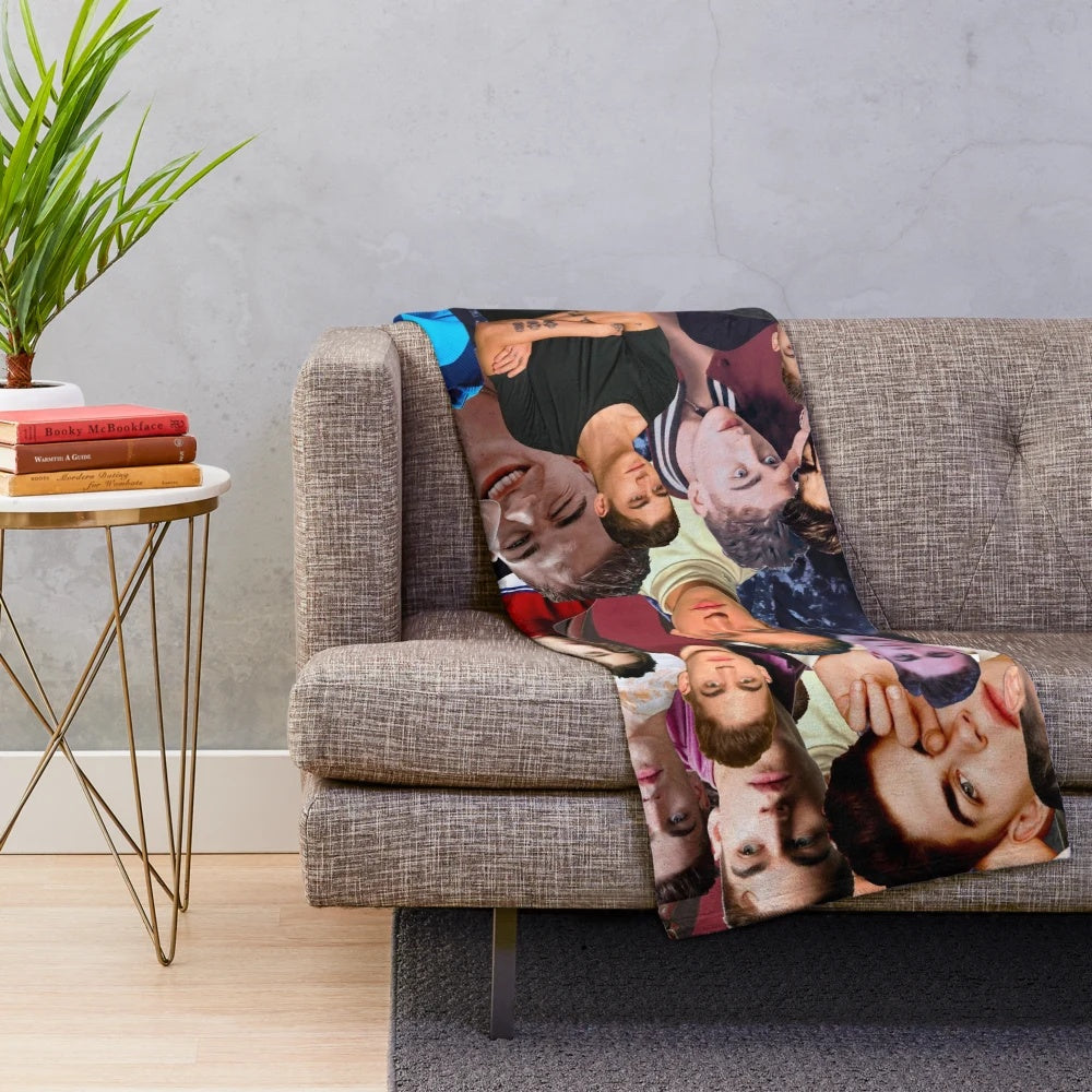 Hero Fiennes Tiffin portrait collage plush blanket