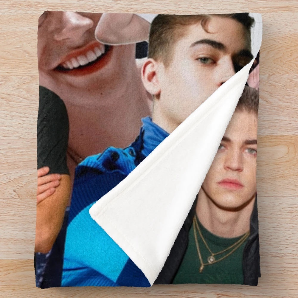 Hero Fiennes Tiffin portrait collage plush blanket