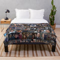 Hogan's Heroes inspired plush blanket with iconic characters and military themes