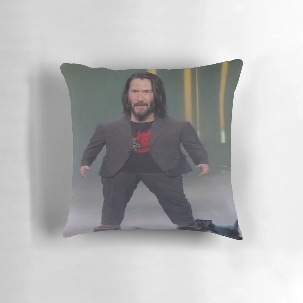 Collectible Keanu Reeves pillow - small, funny mini plush action figure for fans