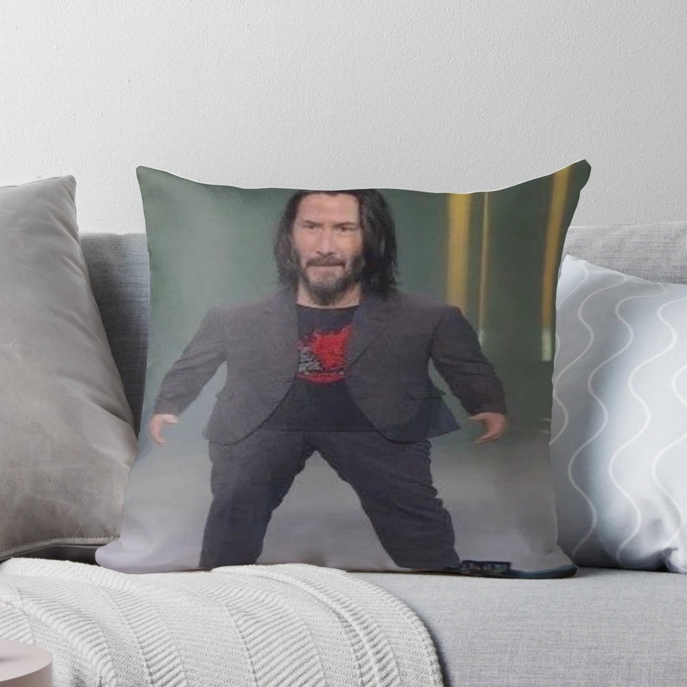 Collectible Keanu Reeves pillow - small, funny mini plush action figure for fans