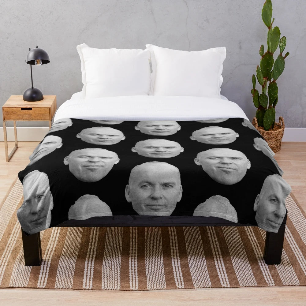 Michael Keaton Plush Blanket with Iconic Face