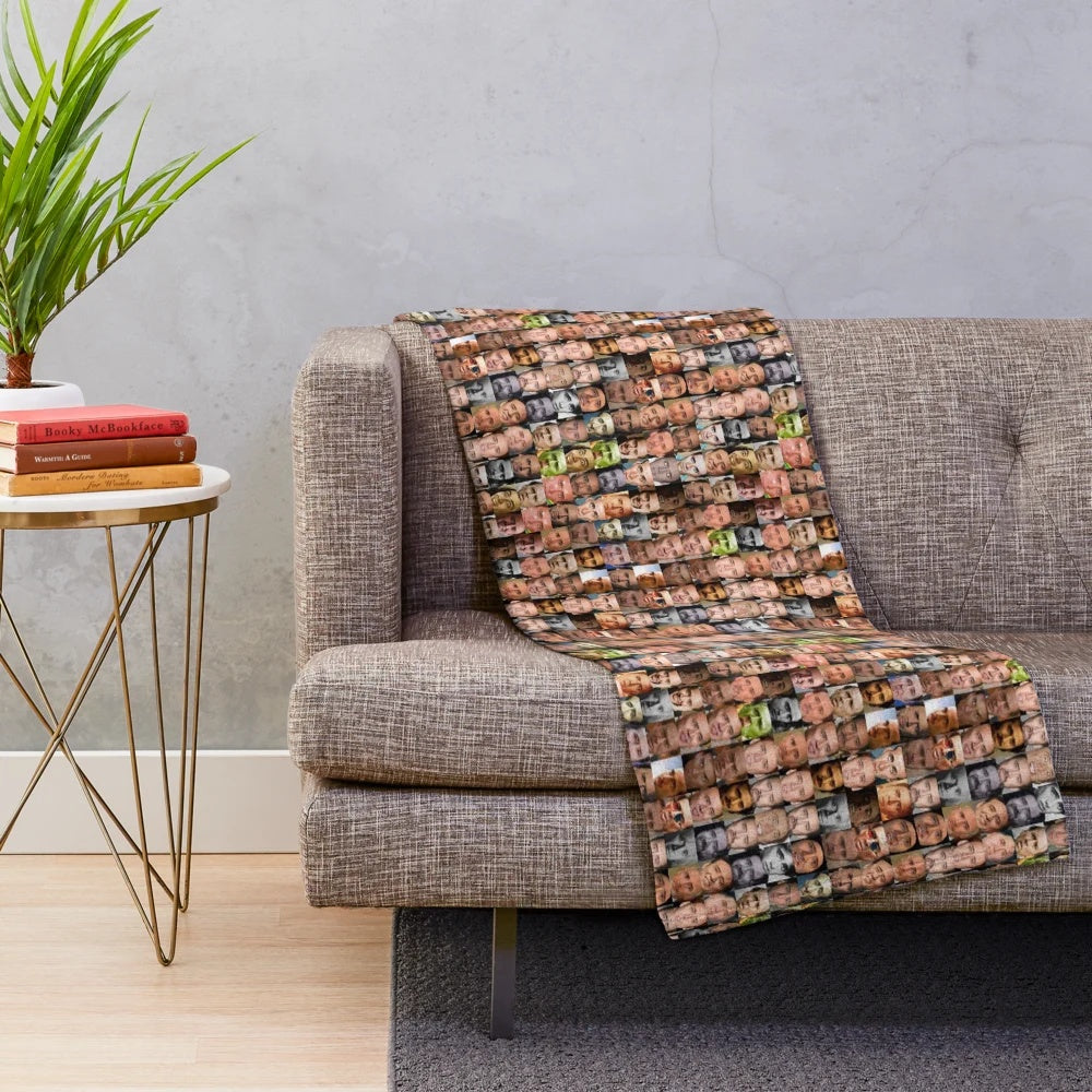 Nicolas Cage plush collage blanket for movie fans