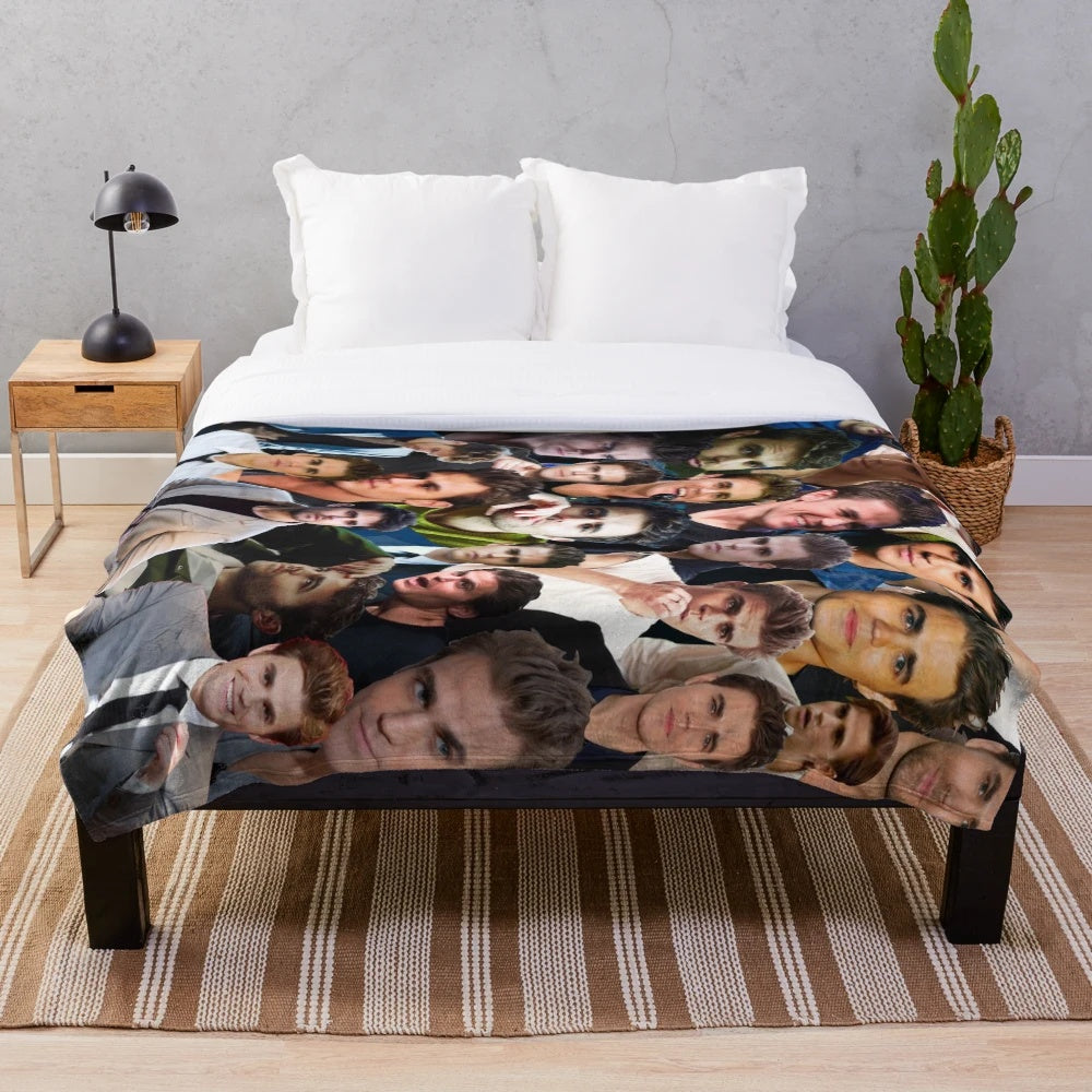 Paul Wesley Photo Collage Plush Blanket