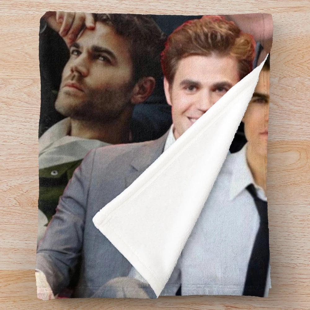 Paul Wesley Photo Collage Plush Blanket