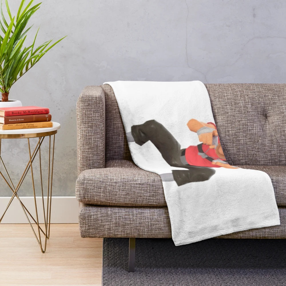 Team Fortress 2 Scout Plush Blanket with Iconic Laughing Meme