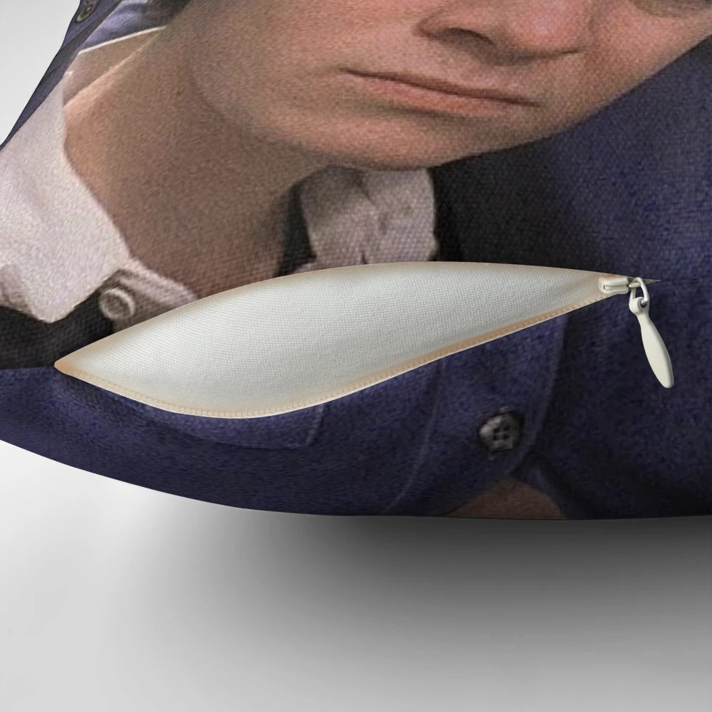 Plush pillow depicting the iconic character Tommy Wiseau from the cult classic film The Room