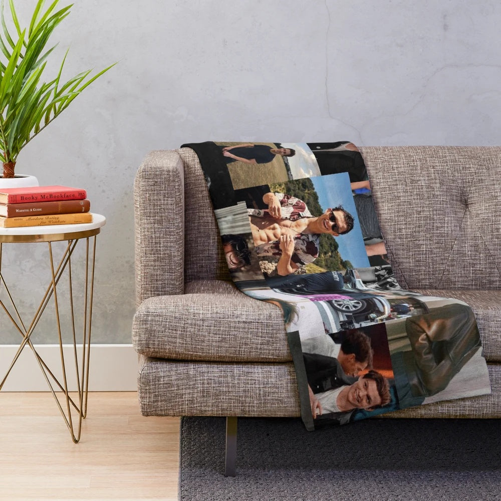 Cozy plush blanket with a collage of Tom Holland as Spider-Man