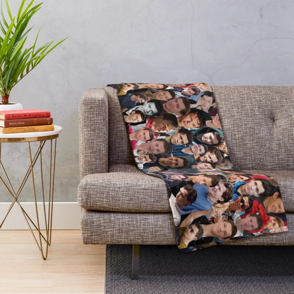 Tom Holland Inspired Plush Blanket with Spider-Man Design