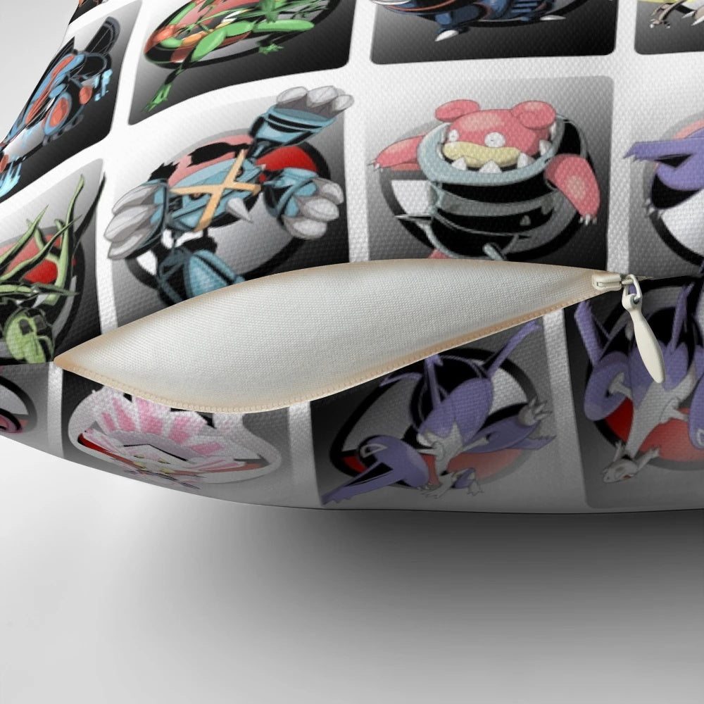Mega Pocket Monsters Collection Pillow featuring vibrant video game art