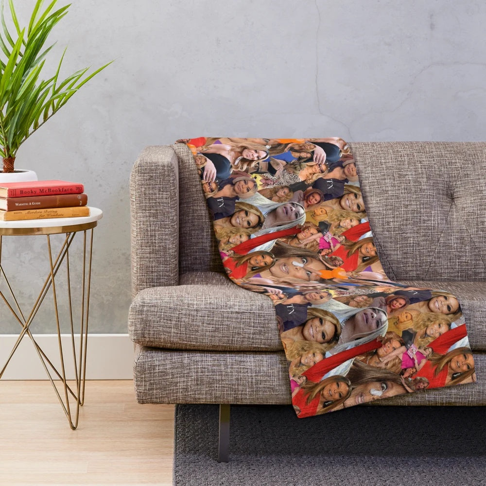 Wendy In Repeat collage-style plush blanket