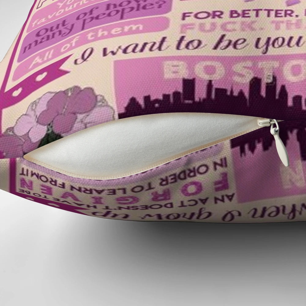 Colleen Hoover "It Ends with Us" inspirational book lover pillow with quotes and book cover design