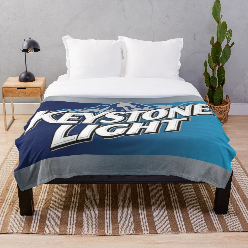 Keystone Light inspired college plush blanket