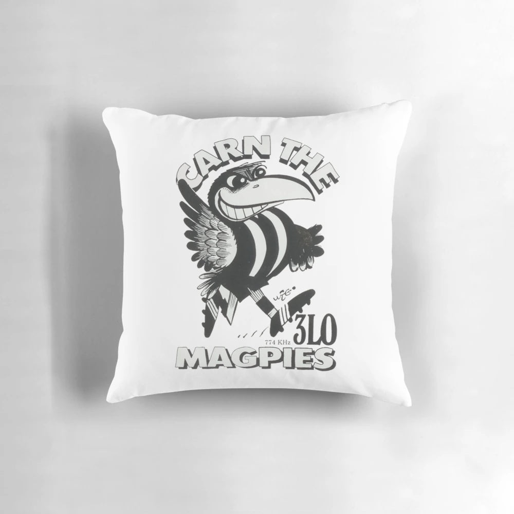 Collingwood AFL Magpies Pillow featuring the team's iconic black and white colors