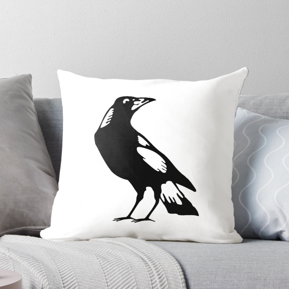 Collingwood-inspired AFL pillow featuring the Magpies' iconic black and white colors
