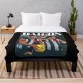 Collingwood-inspired plush blanket featuring the Magpies' logo and colors