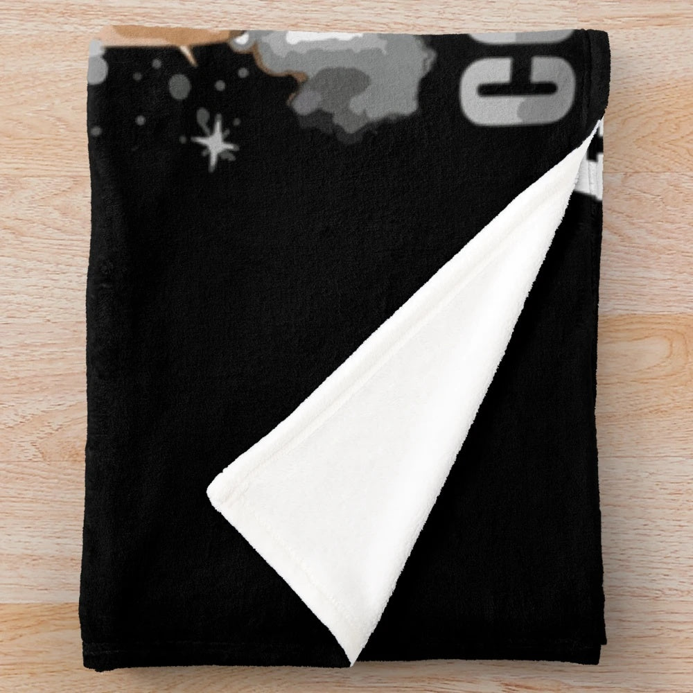 Collingwood plush blanket featuring the team's colors and logo