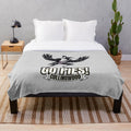 Collingwood Magpies plush blanket with team logo and colors