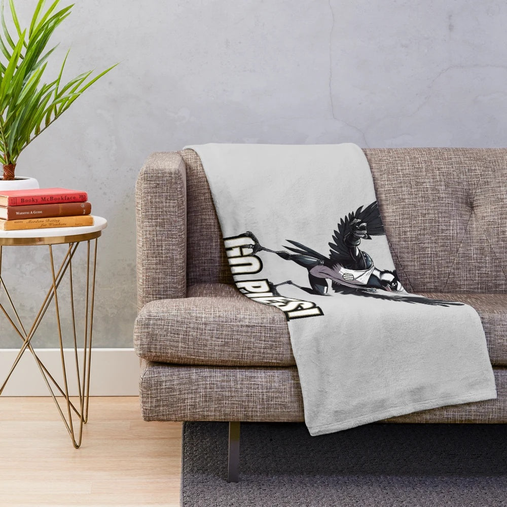 Collingwood Magpies plush blanket with team logo and colors