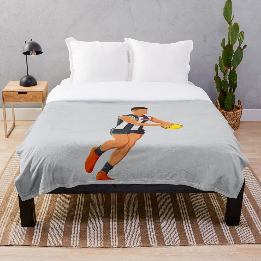 Collingwood Magpies inspired plush blanket featuring Nick Daicos