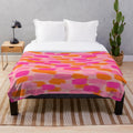 Colorful abstract plush blanket with paint brush effect
