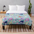 Adventure Time Inspired Plush Blanket with Kawaii Fan Art Design
