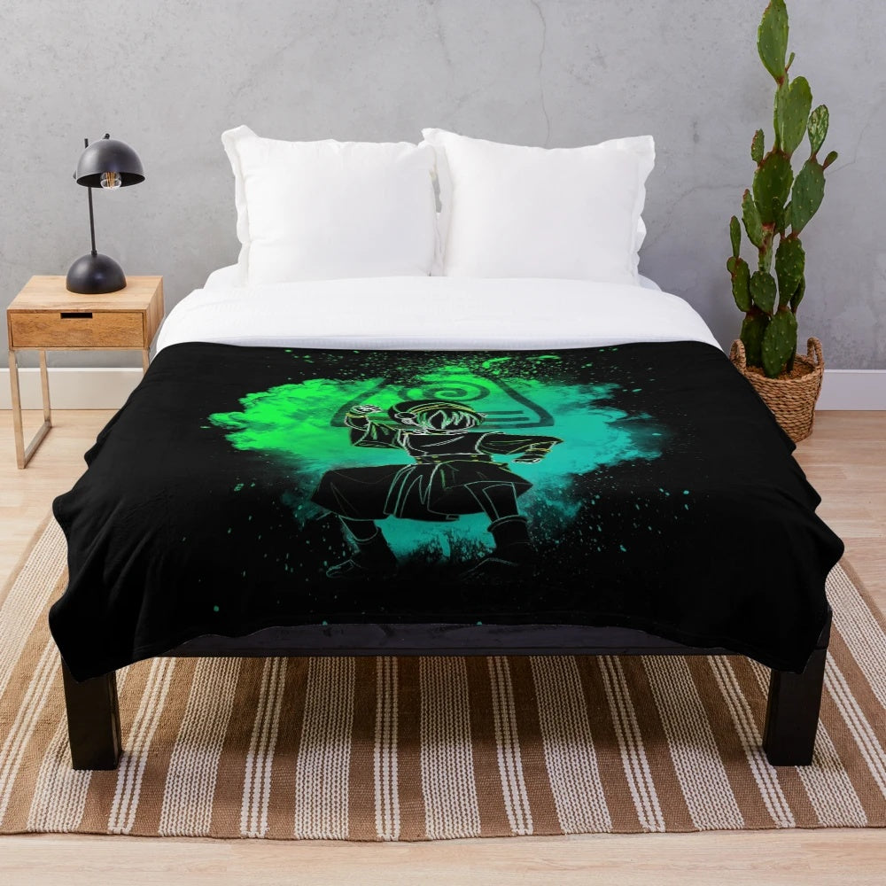 Colorful Avatar: The Last Airbender-inspired plush blanket