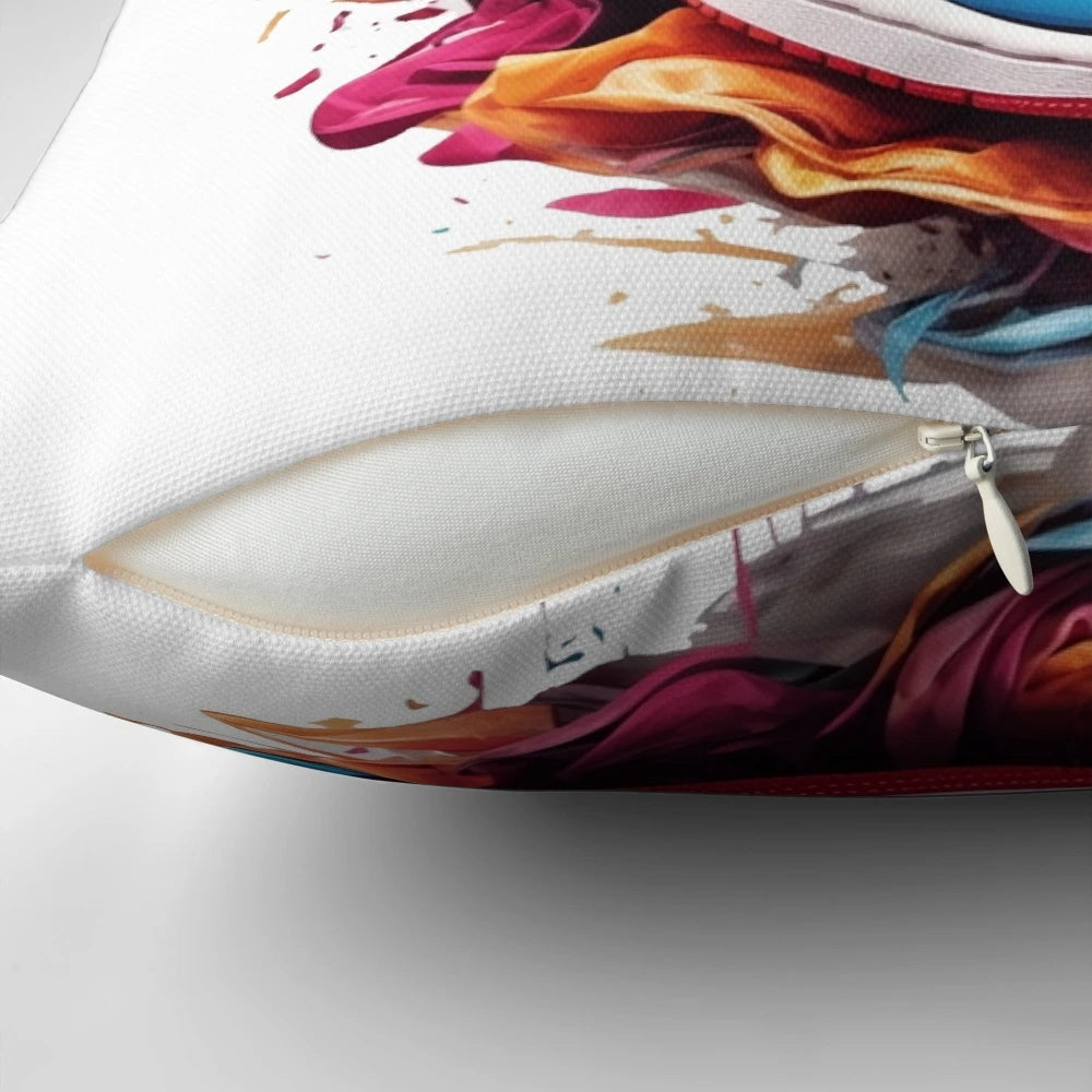 Colorful and fashionable sneaker-shaped pillow for home, dorm, or office decor