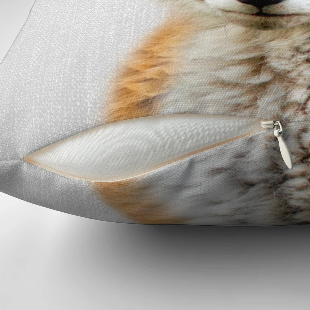 Soft, colorful pillow featuring a cute baby fox design, perfect for a modern nursery or child's room.