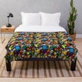 Colorful Baby Milo Plush Blanket with Geometric Pattern