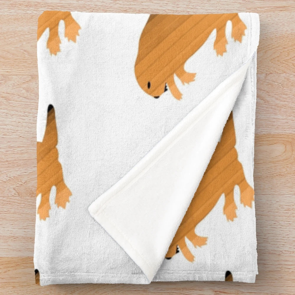 Colorful beaver-themed plush blanket with abstract design