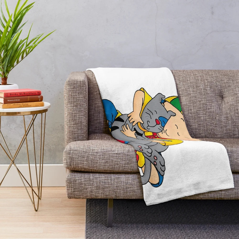 Caillou and dog themed plush blanket for children