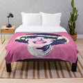 Colorful plush blanket featuring a pop art tribute design of Carol Channing, the iconic 80s TV and movie star