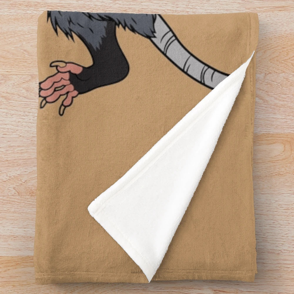 Colorful cartoon opossum plush blanket
