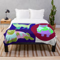 Colorful cats plush blanket with pop art-style design