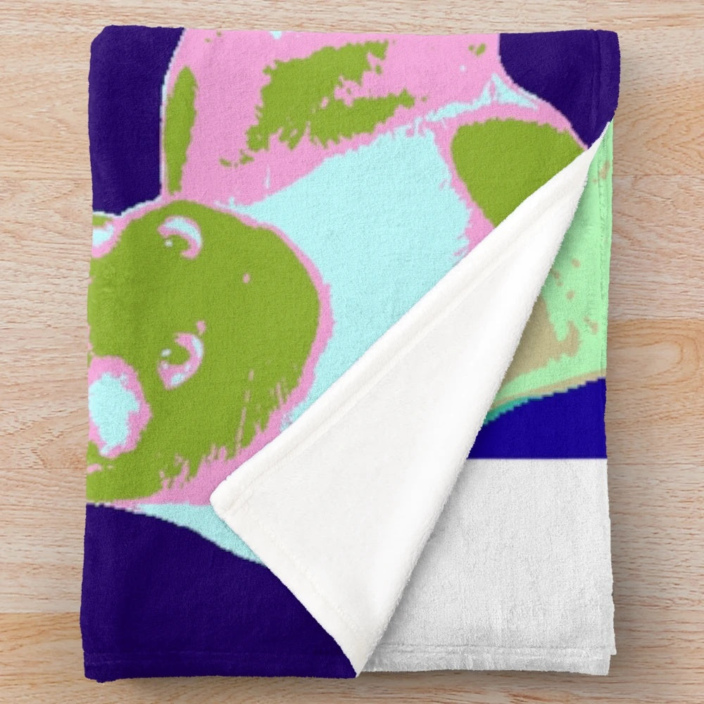 Colorful cats plush blanket with pop art-style design