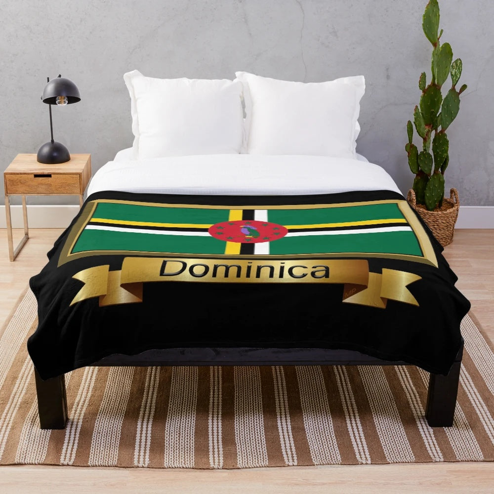 Dominica flag plush blanket