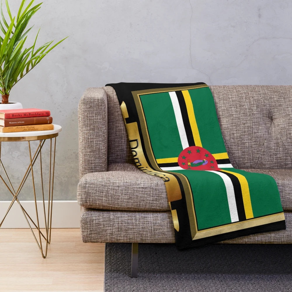 Dominica flag plush blanket